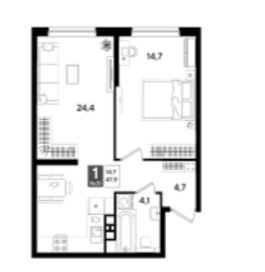 Однокомнатная в Литер 22