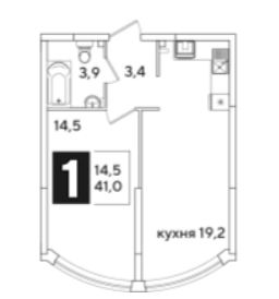 Однокомнатная в Литер 42