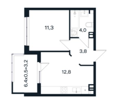 Однокомнатная в Литер 11 очередь 3