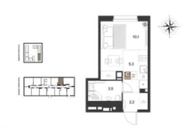 Студия в Литер 15 очередь 1