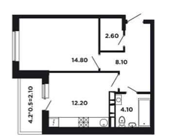 Однокомнатная в Литер 19