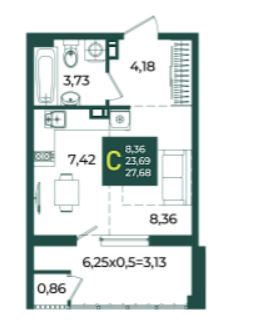 Студия в Дом 10 очередь 3