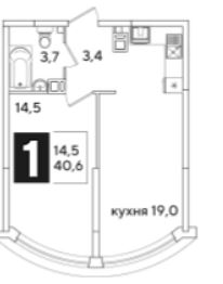 Однокомнатная в Литер 51