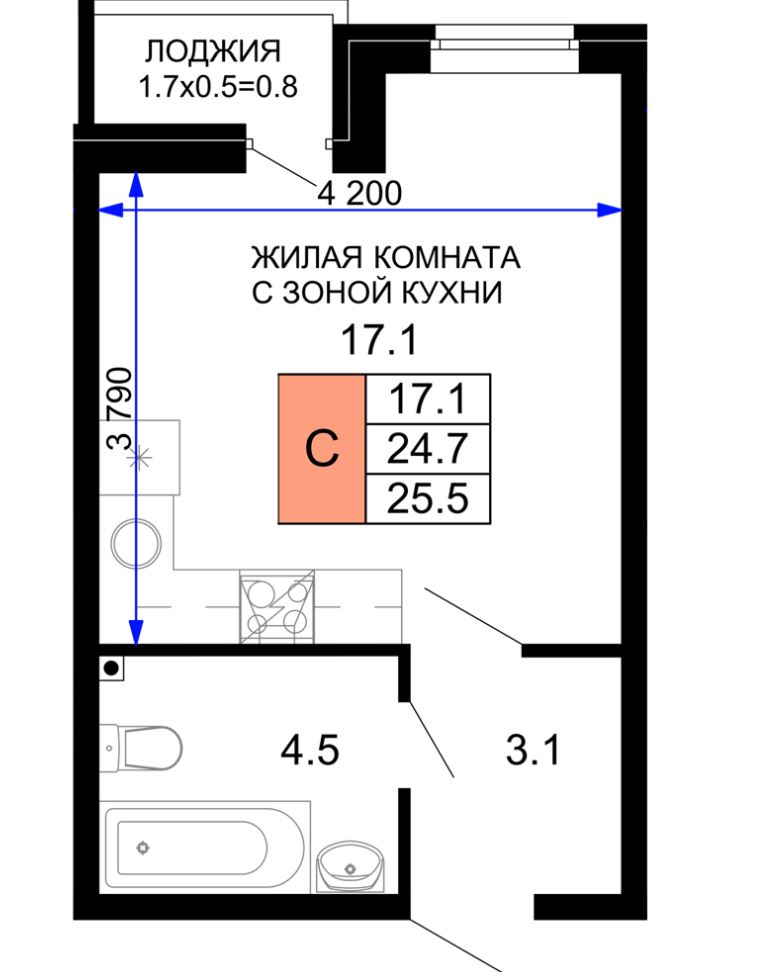 Студия в Литер 28