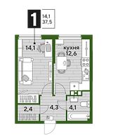 Однокомнатная в Литер 16