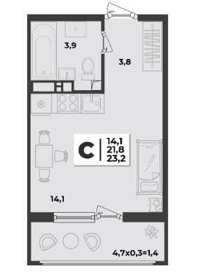 Студия в Литер 2.1