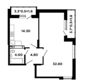 Однокомнатная в Литер 20