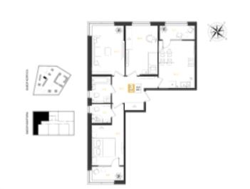 Трехкомнатная в Литер 14