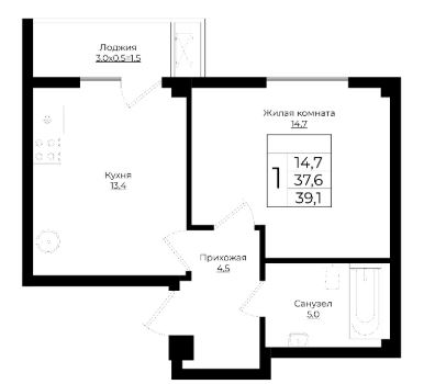 Однокомнатная в Литер 3