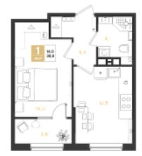 Однокомнатная в Литер 6