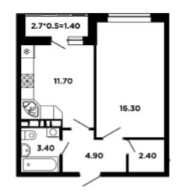 Однокомнатная в Литер 15