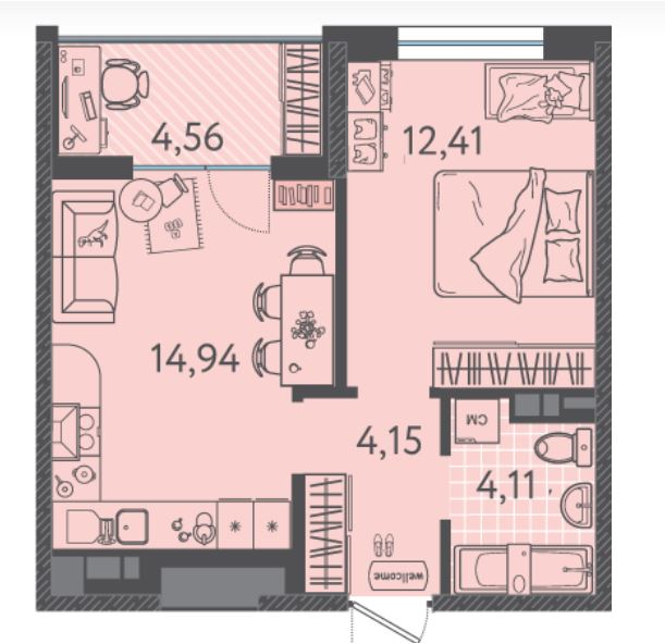 Однокомнатная в Литер 7 очередь 2